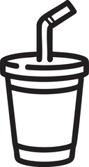 Drink cup with straw vector illustration - beverage icon eps silhouette