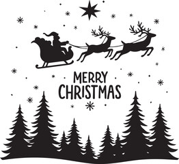 Santa Claus and Reindeer Vector Set | Christmas Illustration | Holiday Design | Festive Clipart | Winter Art Collection