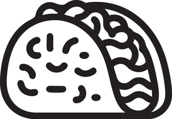 Taco vector icon - mexican food illustration, outline graphic eps silhouette