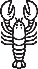 Lobster icon vector, seafood illustration, crustacean graphic eps silhouette