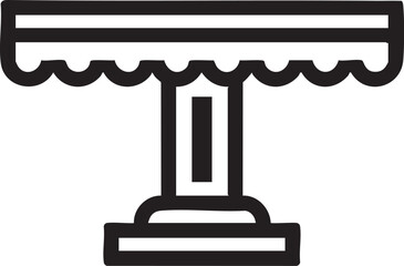 Cake stand vector icon - decorative dessert display clip art eps silhouette