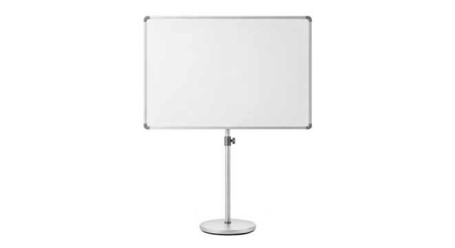 Square light diffuser panel on a stand isolated on transparent background