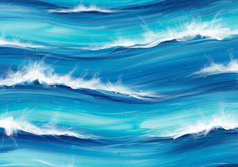  Ocean-Inspired Textured Background Abstract ocean-inspired acrylic texture, layered blue and turquoise tones with soft white accents, natural brush movement and wavy depth, seamless and high-resoluti