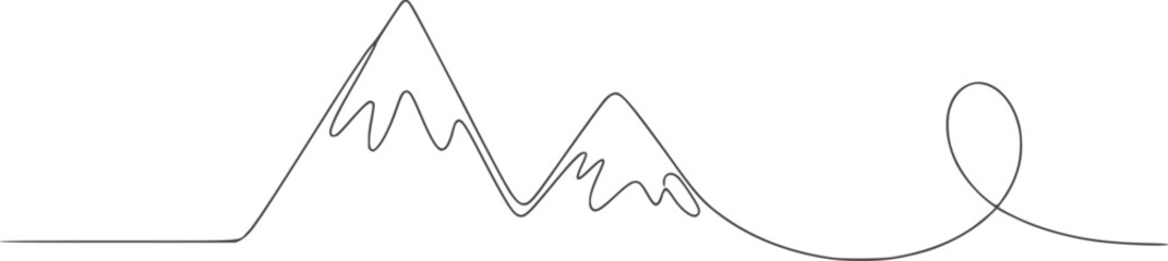 Minimalist mountain range and roller coaster curve
