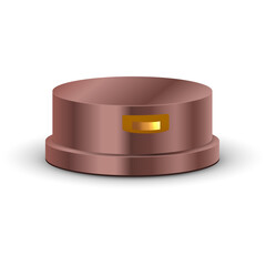 Bronze Cylinder Stand with Golden Accent on Transparent Background Symbolizing Achievement and Stability