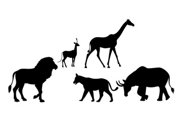 Black silhouette of a running wolf on white background