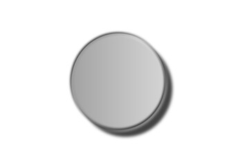 Sleek gray round button interface graphic isolated on transparent background