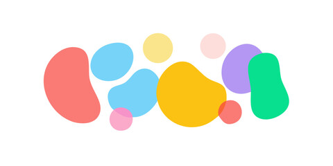 Colorful Rounded Blob Shapes on White Background abstract
