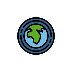 Ozone Layer Protection and Atmospheric Preservation Icon Outline Style