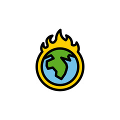 Global Warming Icon Outline Style