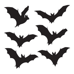 Vector halloween bat set design for halloween