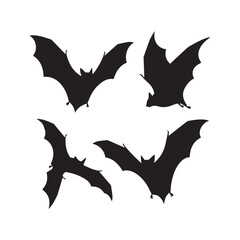Vector halloween bat set design for halloween