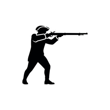 Revolutionary War Soldier Silhouette with Musket.