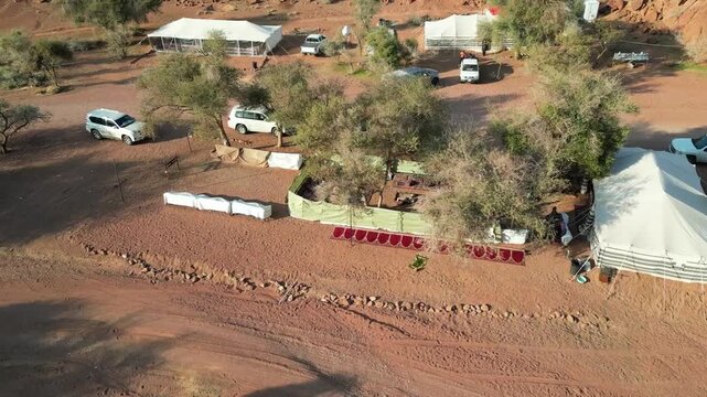 Aerial Drone View of the Rugged Aja Mountains Landscape near Ha'il, Saudi Arabia