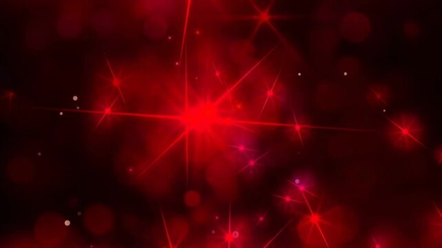 Background Video Dj Party Light Particles Red color Black screen.