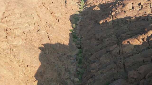 Aerial Drone View of the Rugged Aja Mountains Landscape near Ha'il, Saudi Arabia