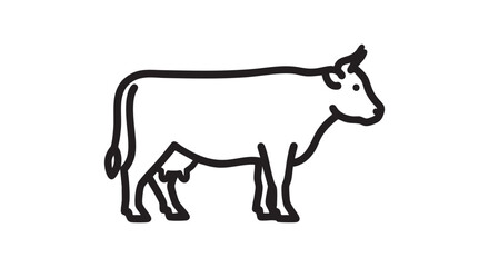 Fototapeta premium 17. cow outline icon vector 