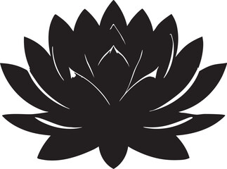 Lotus flower vector: black and white floral design element eps silhouette