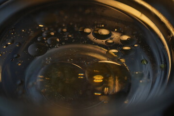 Oil Drops in Water Macro Abstract Background