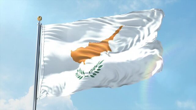 4K Cyprus flag waving in the wind - realistic Cyprus flag animation in high resolution, perfect for Cyprus national day, independence, travel and patriotic video projects