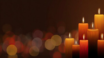 Solemn All Saints Day background with flickering candles, invoking reflection and remembrance, perfect for devotional or memorial projects, creating a deeply spiritual and peaceful atmosphere.