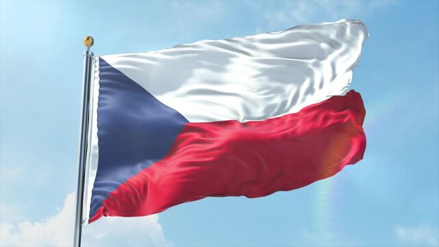 4K Czech Republic flag waving in the wind - realistic Czech Republic flag animation in high resolution, perfect for Czech Republic national day, independence, travel and patriotic video projects