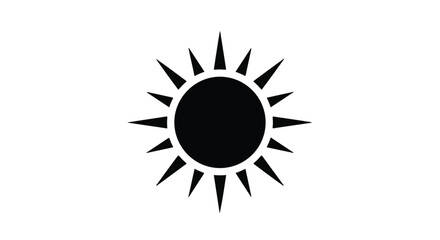 Naklejka premium sun vector icon in black and white
