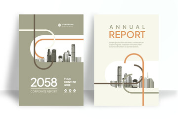 Business Report Cover Template – Orange Geometric Layout (A4)