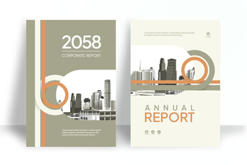 Business Report Cover Template – Orange Geometric Layout (A4)