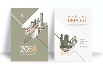Business Report Cover Template – Orange Geometric Layout (A4)