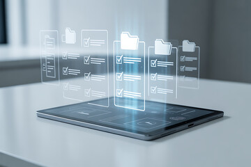 Seamless digital task management and data organization visualized on a modern tablet interface for efficient workflow.
