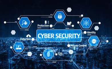A captivating visual representation of cyber security concepts, depicting key elements such as protection, detection, and access control in a vibrant digital environment. Tessel