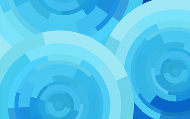 Dynamic Blue Concentric Rings Abstract Background. Radial Abstract Design.