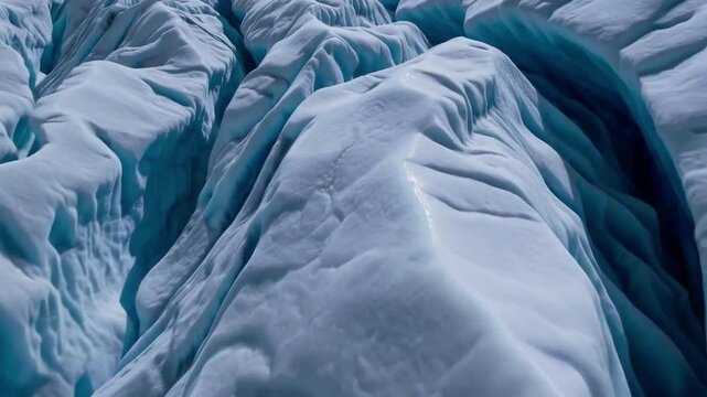 Icy Landscape Close-Up View of a Blue Glacier Formation