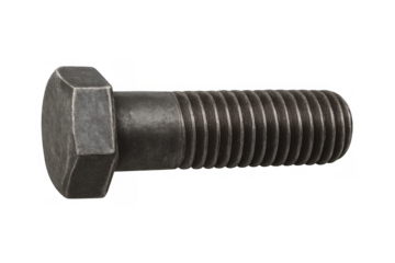 Hexagonal head bolt providing connection, fastening, and industrial strength, isolated metal hardware component