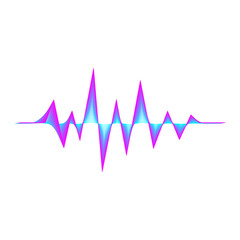 Vibrant Neon Sound Wave Visualizer, Futuristic Purple and Blue Audio Pulse