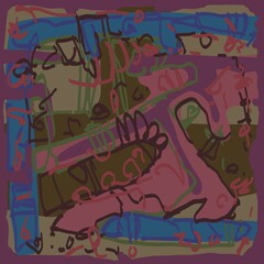 Abstract image for printing. Picture for modern interiors. The picture is painted by hand on a tablet.