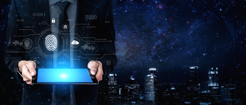 Biometric fingerprint identification and cybersecurity system ensuring secure access, identity verification, cloud data protection, and digital safety Vouch