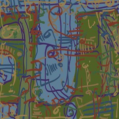 Abstract image for printing. Picture for modern interiors. The picture is painted by hand on a tablet.