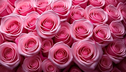 Fototapeta premium Close Up Of Vibrant Pink Roses 1