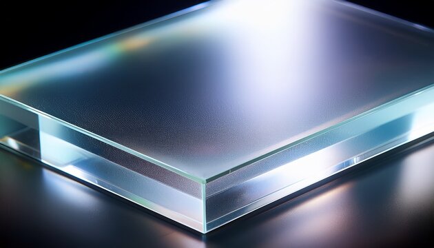 Close Up Shot Of A Smooth Blank Acrylic Block With Slight Texture Highlights And Subtle Shine