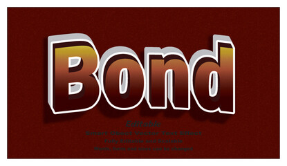 Bond word unity, togetherness, friendship, teamwork editable text effect.