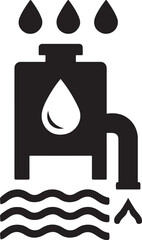 Groundwater treatment pipe icon vector. Clean water system and filtration infrastructure design.