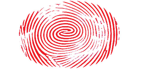Finger print background white red vector, Biometric, identity icon set. Fingerprints icon set vector isolated.