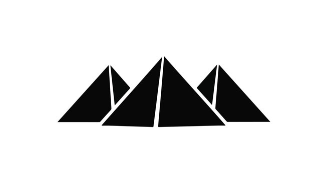pyramids vector icon in black and white