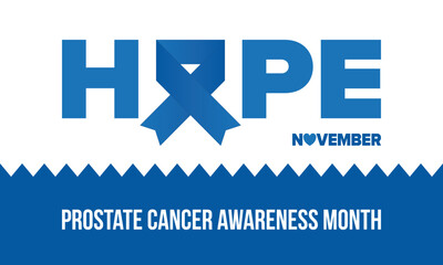 Prostate Cancer Awareness Month in September. Movember in November. Men's Health. Medical health care and awareness design. oster, card, banner and background. Vector illustration