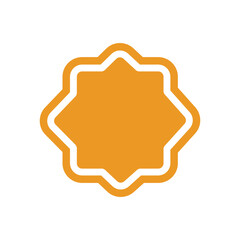 Orange star shape with white outline isolated on white background