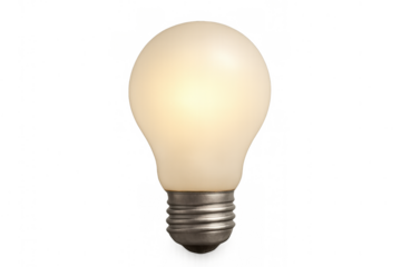 Glowing light bulb illuminating a new idea, innovation, or brilliant inspiration on transparent background