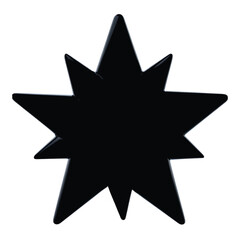 Black star with eight points on a white background.