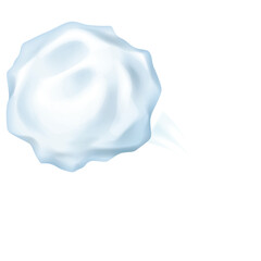 Realistic Snowball With Ice Shards Frozen Object White Blue Lighting Transparent Background Winter Element Cold Weather Frozen Sphere